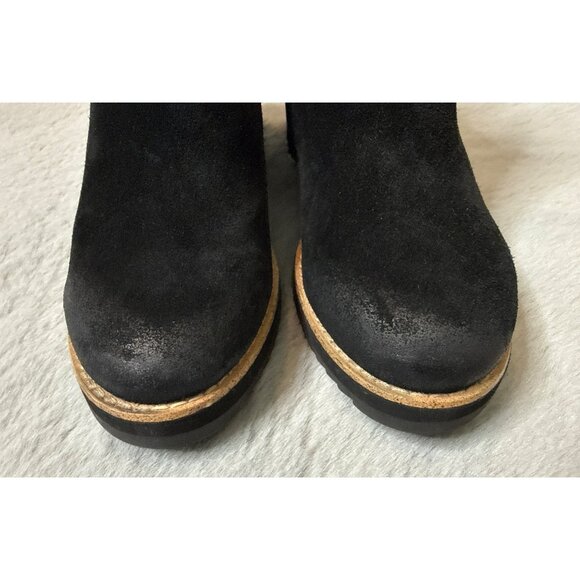 Sofft Emeree 6M Wedge Chelsea Ankle Bootie Black Suede Leather Waterproof - Picture 2 of 8